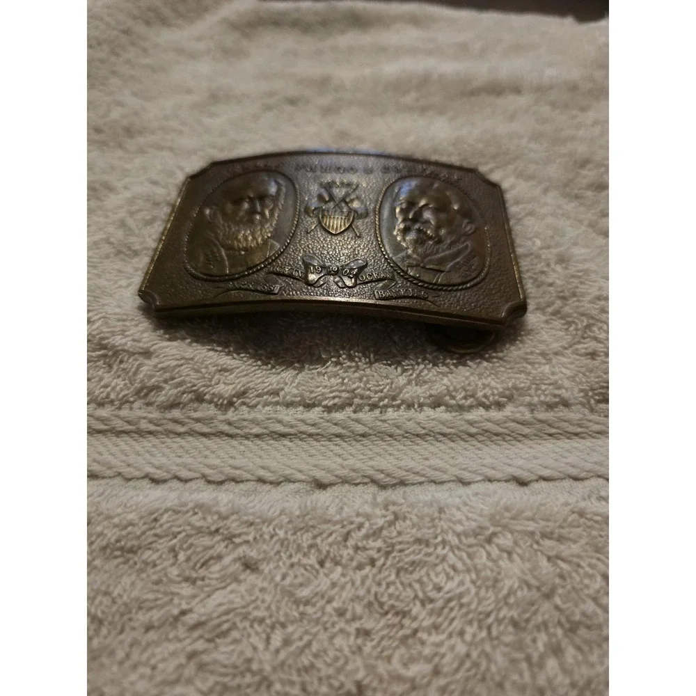 Vintage Wells Fargo Brass Belt Buckle Henry Wells William Fargo 1852 Tiffany 7